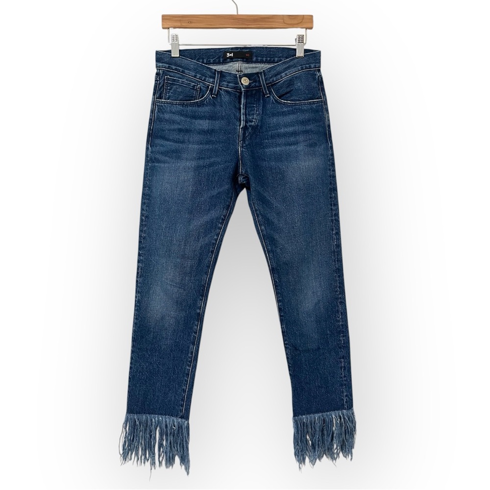 3x1 NYC Revolve Fringe Crop Straight Jeans in Lima